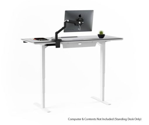 BDI Centro 6451-2 Smooth Satin White/ Grey Glass 60" x 24" Standing Desk - Image 4