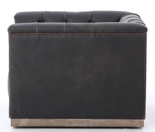 Four Hands Destroyed Black Maxx Swivel Chair - Image 4