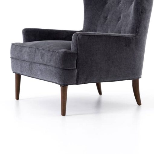 Four Hands Kensington Collection Charcoal Worn Velvet Clermont Chair - Image 4