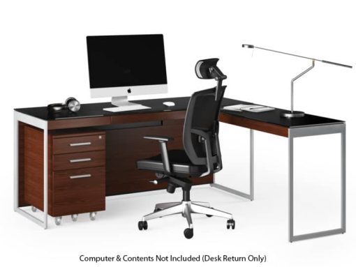 BDI Sequel 20 6112 Chocolate Walnut And Satin Nickel Desk Return - Image 4