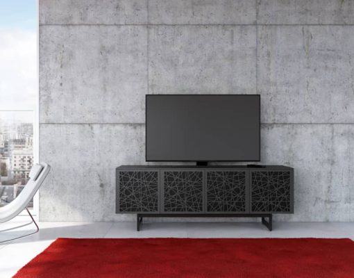 BDI Elements Ricochet Charcoal Stained Ash Media with Quad-Width Storage Cabinet - Image 4