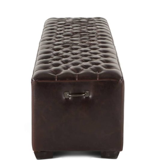 Home Trends & Design D'Orsay 81" Leather Bench - Image 4