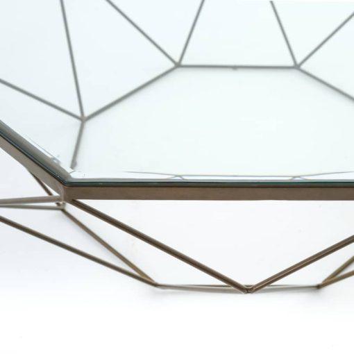 Four Hands Marlow Collection Geometric Coffee Table-Antique Brass - Image 4