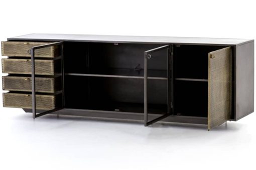 Four Hands Rockwell Collection Gunmetal Hendrick Media Console - Image 3