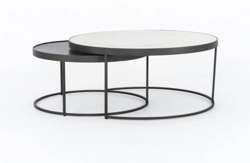 Four Hands Rockwell Evelyn Gunmetal Round Nesting Coffee Table - Image 2