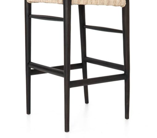 Four Hands Grass Roots Collection Black Teak Muestra Bar Stool - Image 5
