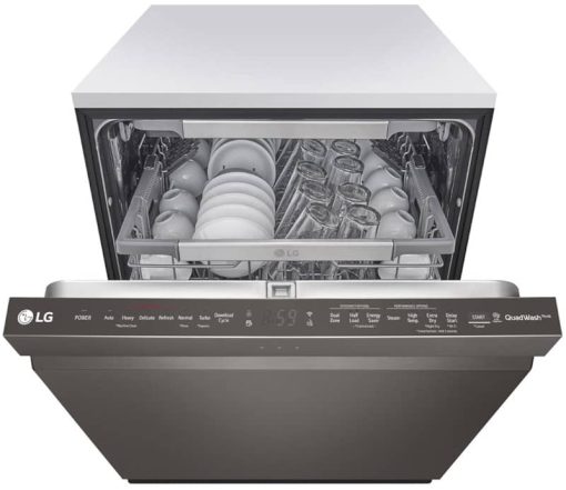 LG 24" PrintProof Black Stainless Steel Top Control Smart Wi-Fi Enabled Dishwasher With QuadWash And TrueSteam - Image 4