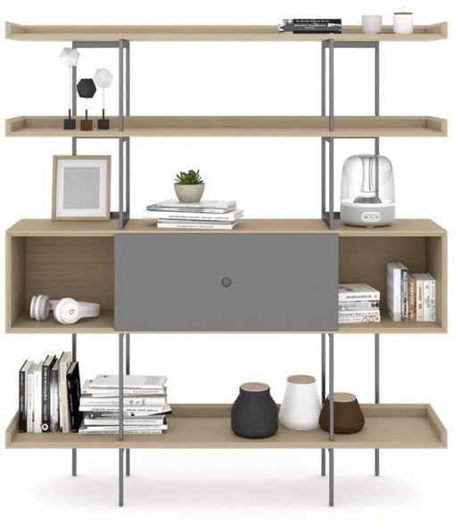BDI Margo 5201 Drift Oak And Fog Grey Modern Display And Shelf - Image 4