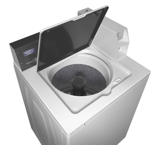 Maytag 27" White Commercial Top Load Washer, Coin Drop-Ready - Image 4