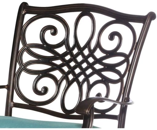 Hanover Traditions 9-Piece Dining Set In Blue With Extra Large Glass-Top Dining Table - Image 4