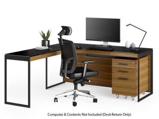 BDI Sequel 20 6112 Natural Walnut And Black Desk Return - Image 3