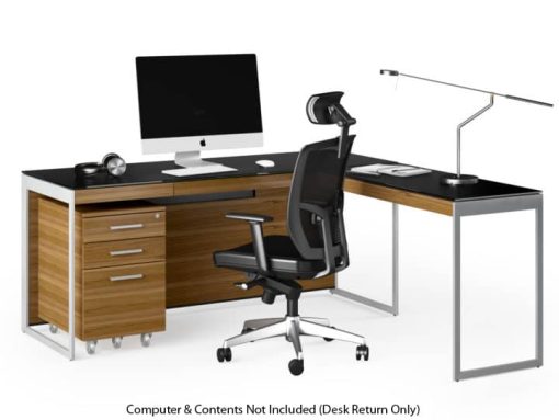 BDI Sequel 20 6112 Walnut And Satin Nickel Desk Return - Image 4