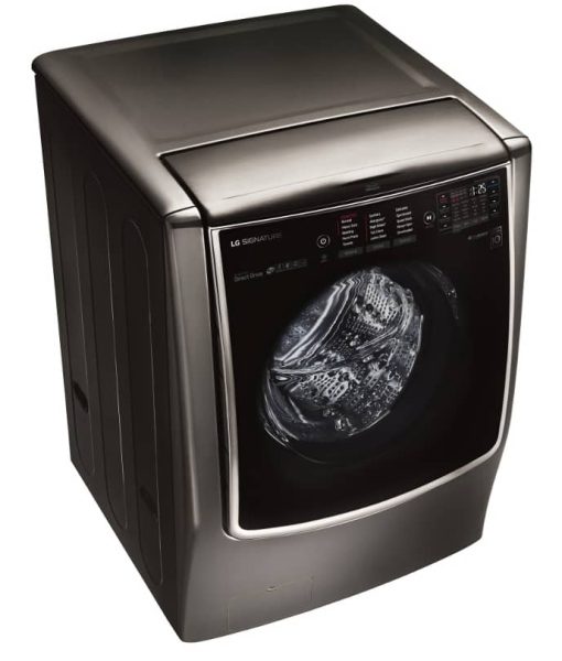 LG SIGNATURE 5.8 Cu. Ft. Black Stainless Steel Smart Wi-Fi Enabled Front Load Washer - Image 4