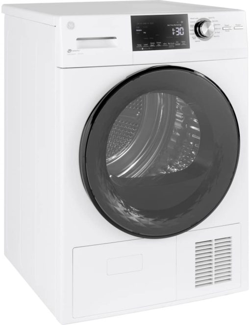 GE 4.1 Cu. Ft. White Smart Front Load Ventless Condenser Electric Dryer With Stainless Steel Basket - Image 2
