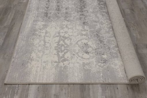 Kalora Intrigue 7'10" X 10'10" Grey Distressed Damask Rug - Image 5