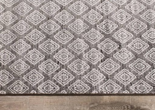 Kalora Intrigue 5'3" X 7'7" Grey Cream Trellis Banding Rug - Image 5
