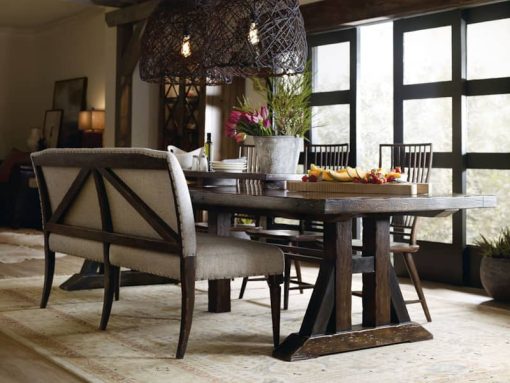 Hooker Furniture Roslyn County Dark Walnut Trestle Dining Table - Image 2