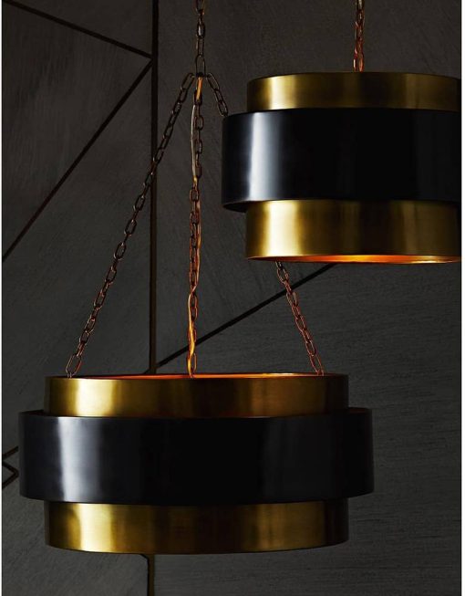 Arteriors Nolan Vintage Brass / Dark Bronze Small Pendant - Image 5