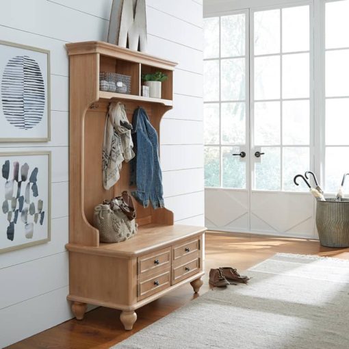 Homestyles Cambridge Whitewash Hall Tree - Image 5
