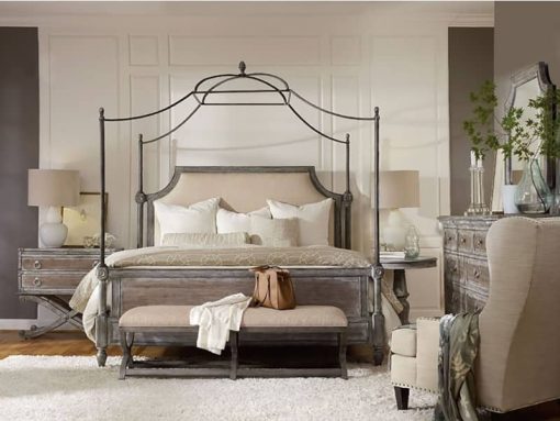 Hooker Furniture Bedroom Light Wood King Upholstered Headboard 6/0-6/6 - Image 3