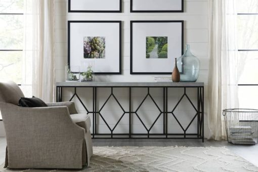 Hooker Furniture Living Room Ciao Bella Metal And Concrete Console Table - Image 5