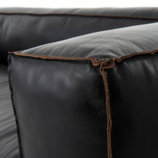 Four Hands Old Saddle Black 99" Nolita Reverse Stitch - Image 5