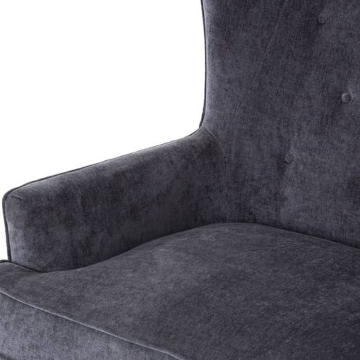 Four Hands Kensington Collection Charcoal Worn Velvet Clermont Chair - Image 5