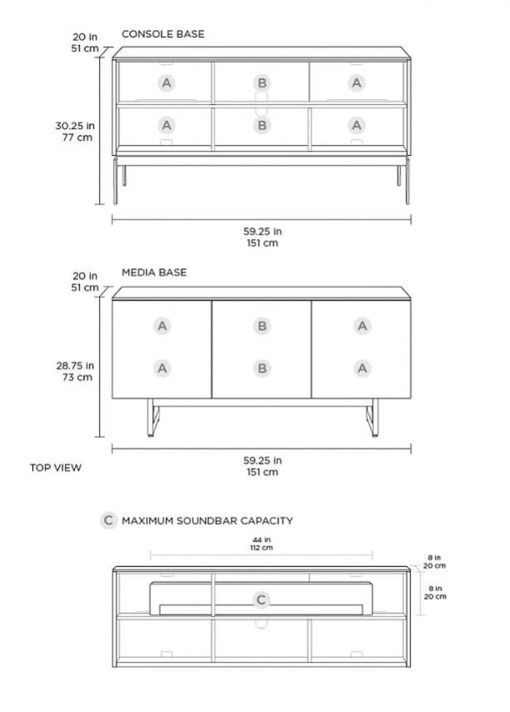 BDI Elements 8777-CO Tempo/Charcoal Storage Console - Image 5
