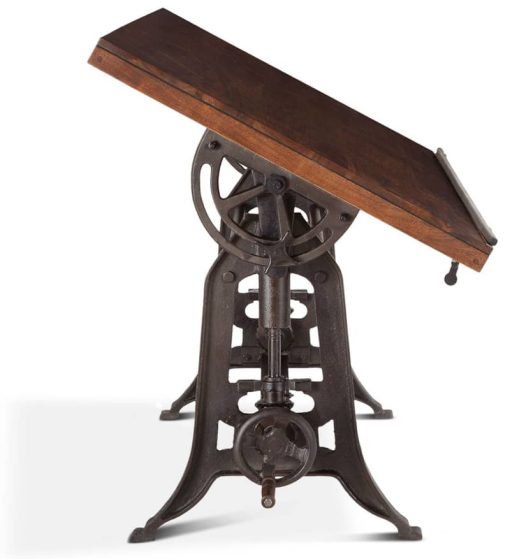 Home Trends & Design Industrial Loft Walnut 62" Drafting Desk - Image 5
