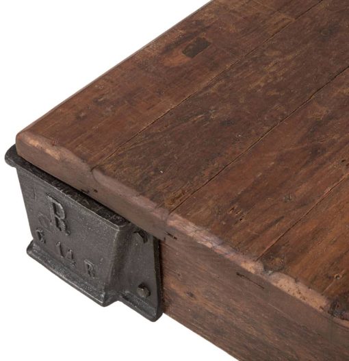 Home Trends & Design Industrial Teak 50" Reclaimed Wood Coffee Table - Image 5