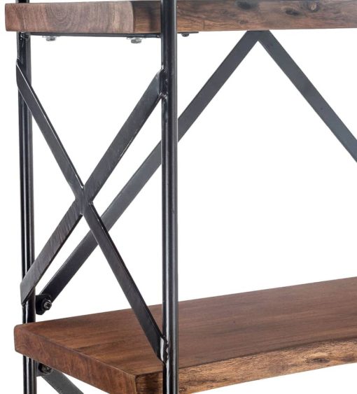 Home Trends & Design Organic Forge 34" Raw Walnut Tall Bookshelf - Image 5