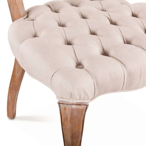 Home Trends & Design Penelope Off-White Linen Back Dining Chair - Image 5