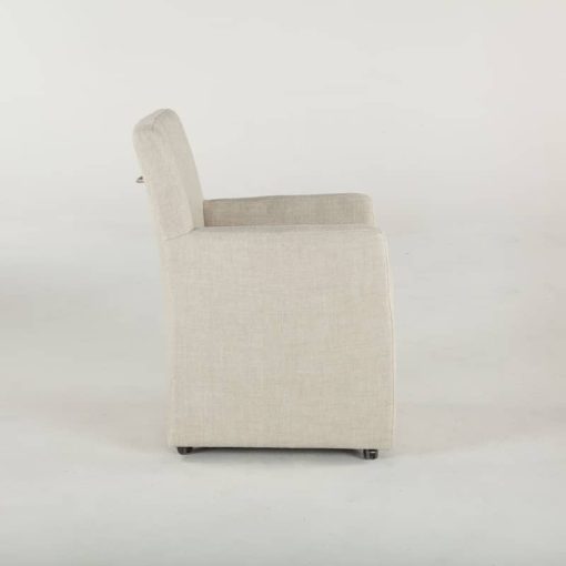 Home Trends & Design Peabody Linen Dining Arm Chair - Image 4