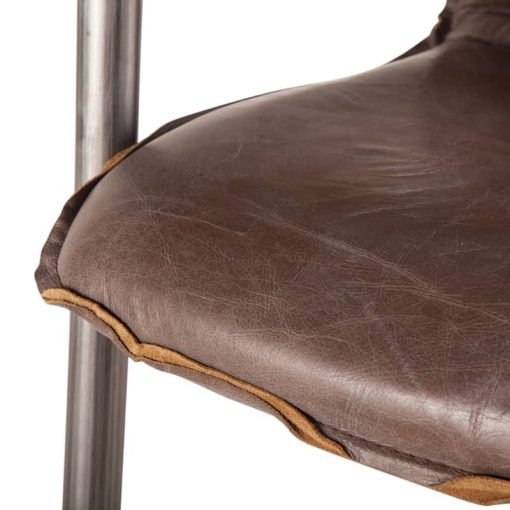 Home Trends & Design Portofino Jet Brown Leather Dining Chair - Image 5