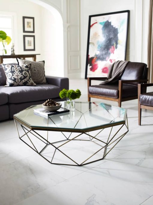 Four Hands Marlow Collection Geometric Coffee Table-Antique Brass - Image 5