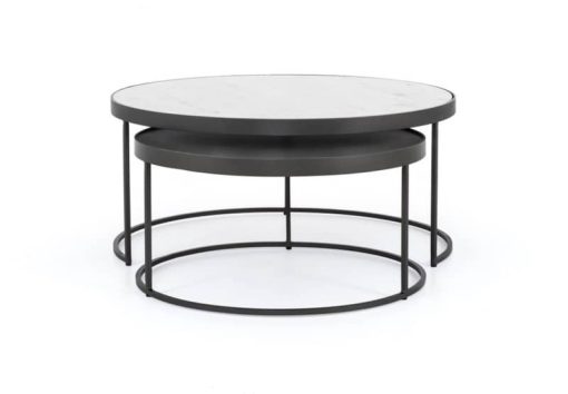 Four Hands Rockwell Evelyn Gunmetal Round Nesting Coffee Table - Image 4