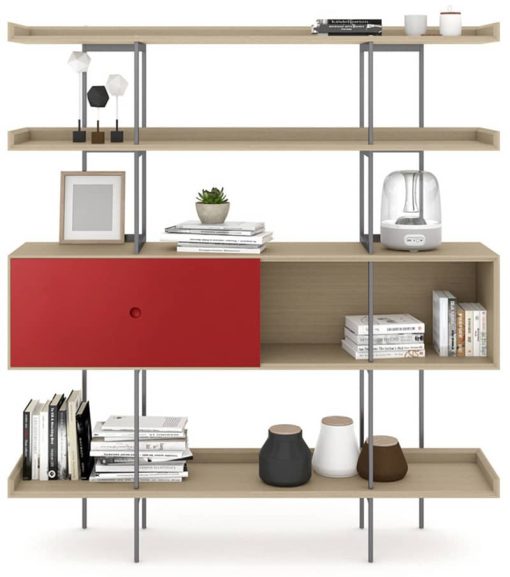 BDI Margo 5201 Drift Oak And Cayenne Modern Display And Shelf - Image 5