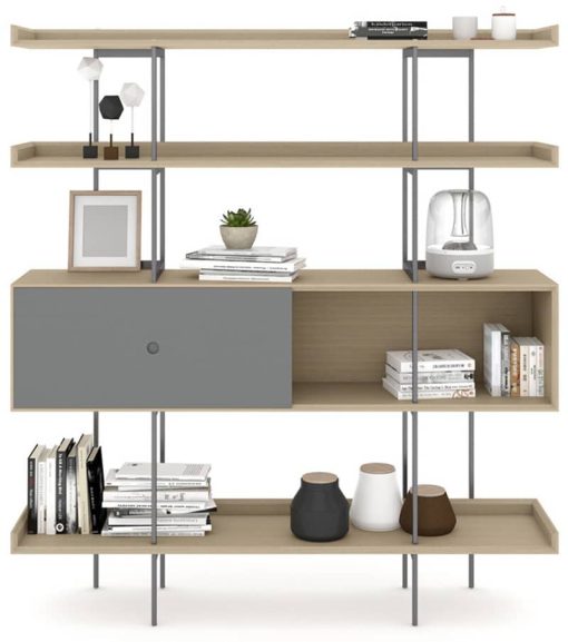 BDI Margo 5201 Drift Oak And Fog Grey Modern Display And Shelf - Image 5