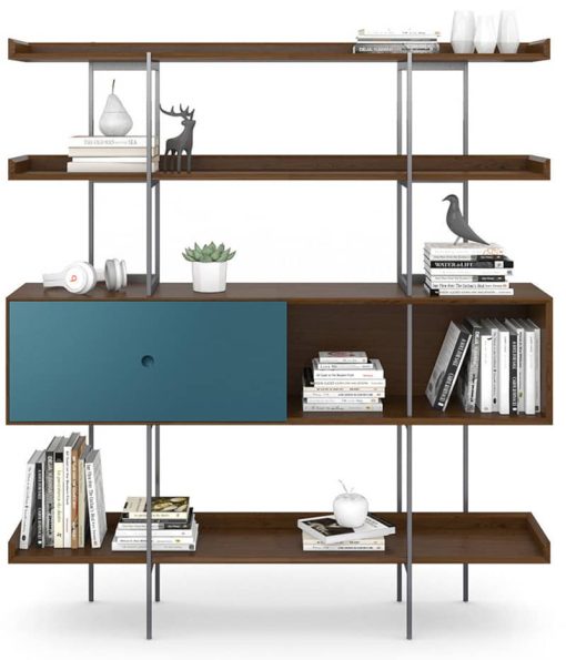 BDI Margo 5201 Toasted Walnut And Marine Modern Display And Shelf - Image 5