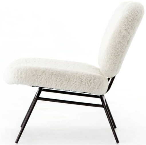 Four Hands Irondale Collection Ivory Angora Caleb Accent Chair - Image 4