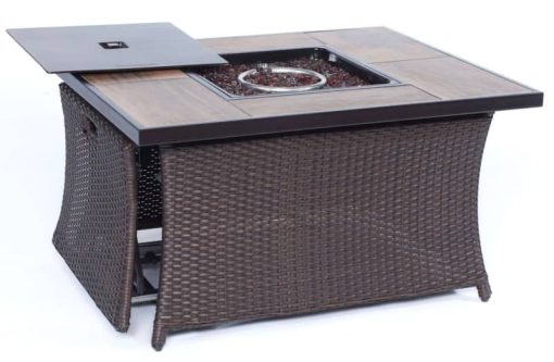 Hanover Orleans 4-Piece Fire Pit Outdoor Seating Patio Set In Navy Blue - Image 5
