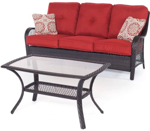 Hanover Orleans 4-Piece Outdoor Seating Patio Set In Autumn Berry - Image 5