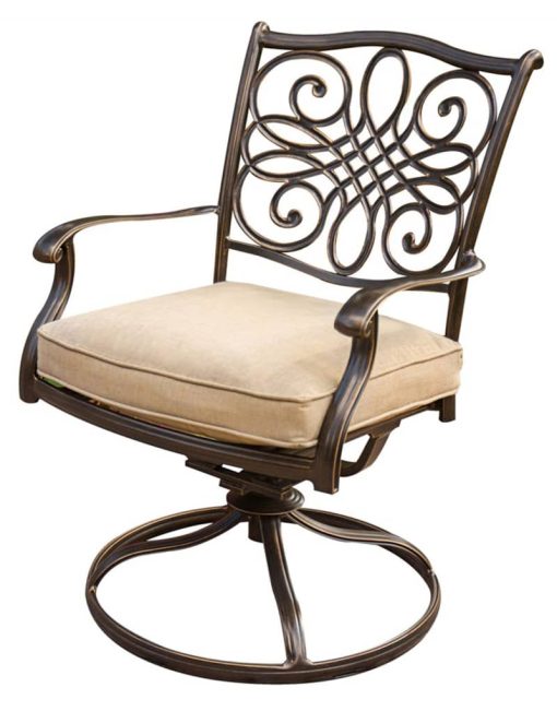 Hanover Traditions 7-Piece Outdoor Dining Patio Set with Umbrella In Natural Oat - Image 5
