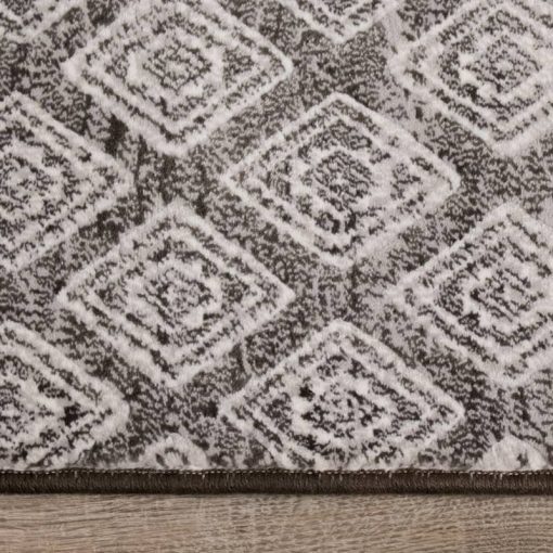 Kalora Intrigue 5'3" X 7'7" Grey Cream Trellis Banding Rug - Image 6