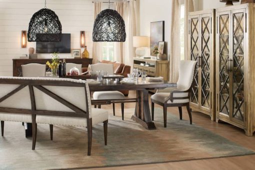 Hooker Furniture Roslyn County Dark Walnut Trestle Dining Table - Image 4