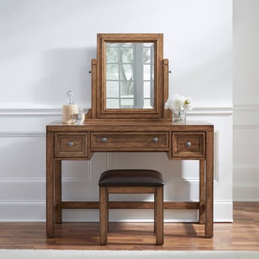Homestyles Sedona Toffee Vanity & Mirror With Bench - Image 6