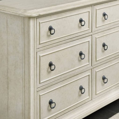 Homestyles Provence Antiqued White Dresser w/ Mirror - Image 6