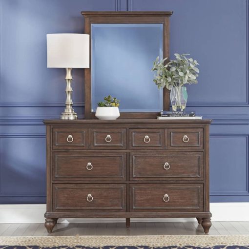 Homestyles Southport Distressed Oak Dresser With Mirror - Image 6
