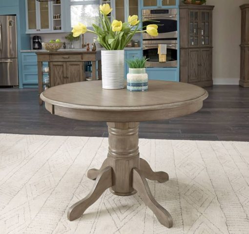 Homestyles Mountain Lodge Gray Round Dining Table - Image 2