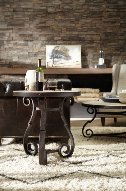 Hooker Furniture Hill Country Luckenbach Metal And Stone End Table - Image 6